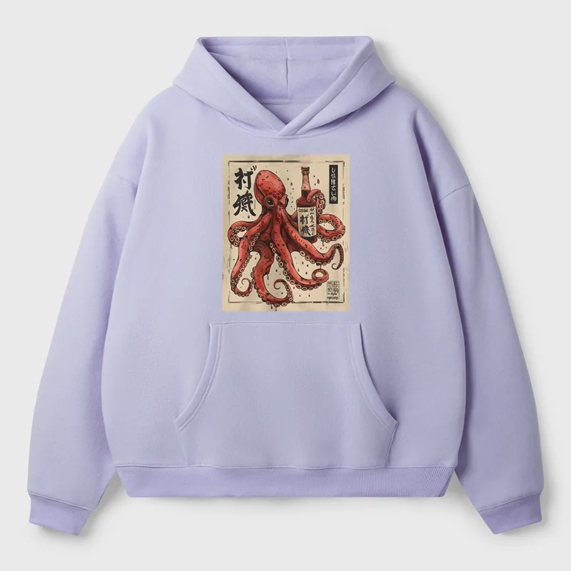 Tokyo-Tiger Osaka Saké Octopus Aldult Fleece Hoodie
