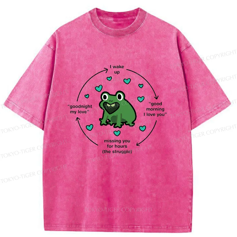 Tokyo-Tiger A Frog Deeply In Love Washed T-Shirt