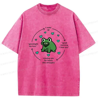 Tokyo-Tiger A Frog Deeply In Love Washed T-Shirt