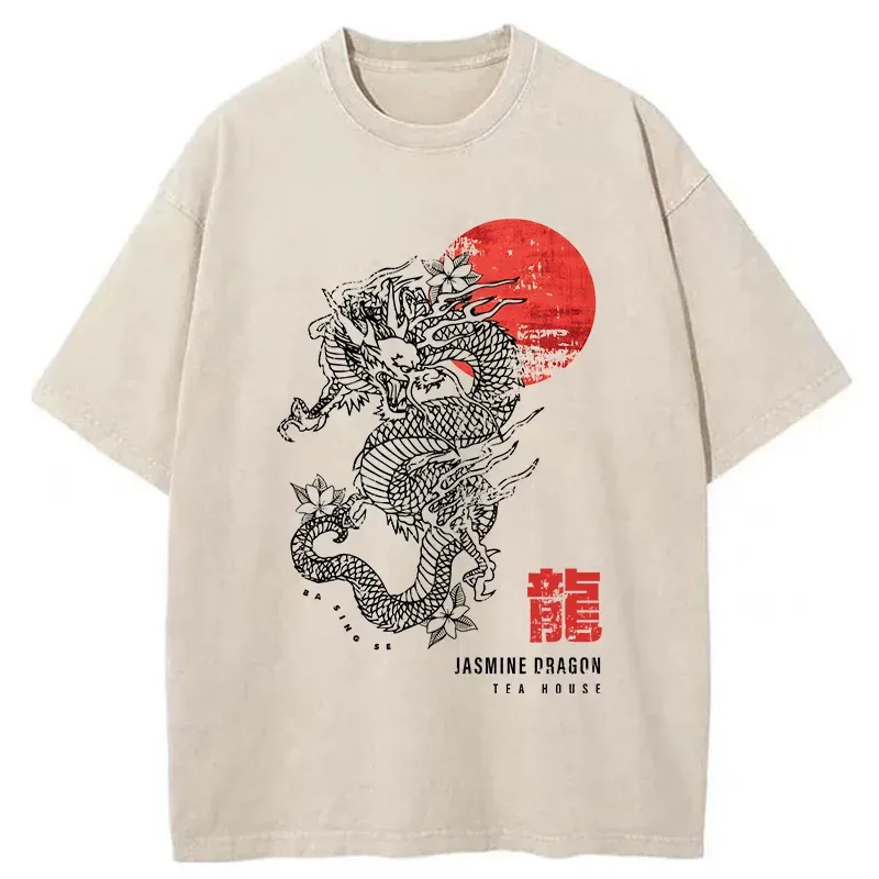 Tokyo-Tiger Japanese Dragon Washed T-Shirt