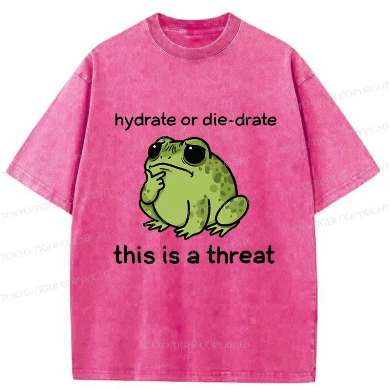 Tokyo-Tiger Thinking Frog Meme Washed T-Shirt