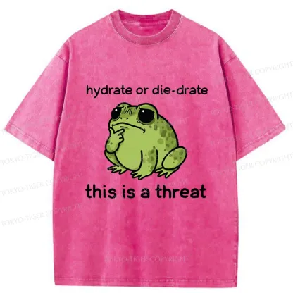 Tokyo-Tiger Thinking Frog Meme Washed T-Shirt