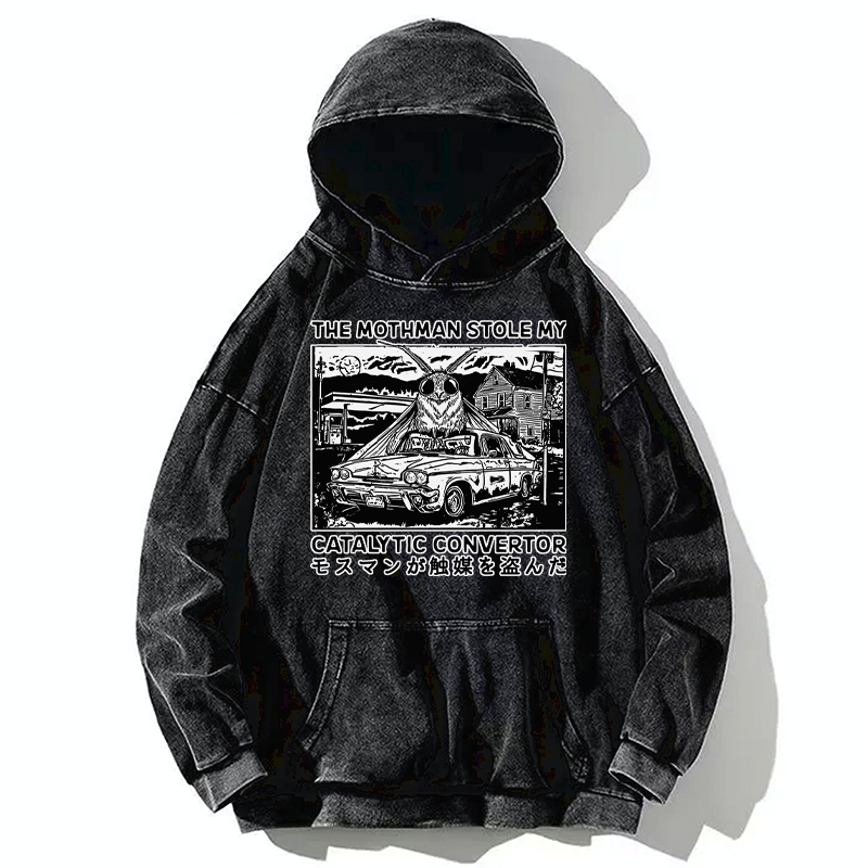 Tokyo-Tiger The Night Mothman Stole My Converter Washed Hoodie