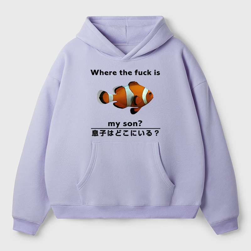 Tokyo-Tiger Fish Looking For Son Aldult Fleece Hoodie