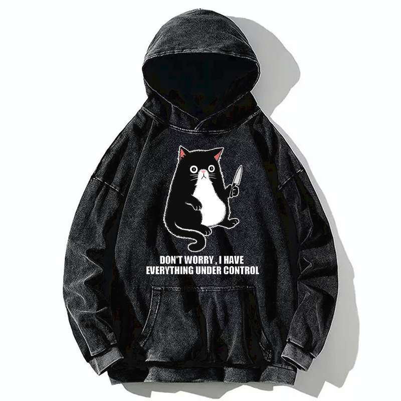 Tokyo-Tiger Cat Said Don't Worry Washed Hoodie