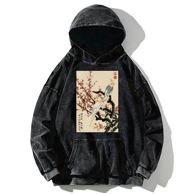 Tokyo-Tiger Whispers of Silent Blossoms Washed Hoodie