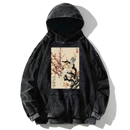 Tokyo-Tiger Whispers of Silent Blossoms Washed Hoodie