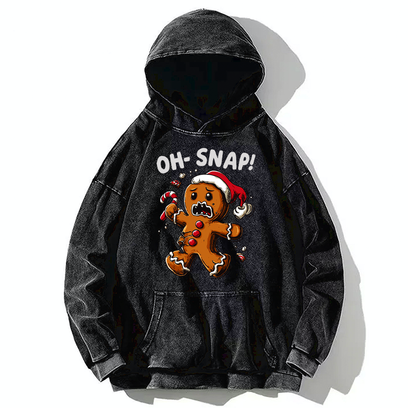 Tokyo-Tiger Oh Snap The Gingerbread Man's Christmas Chaos Washed Hoodie