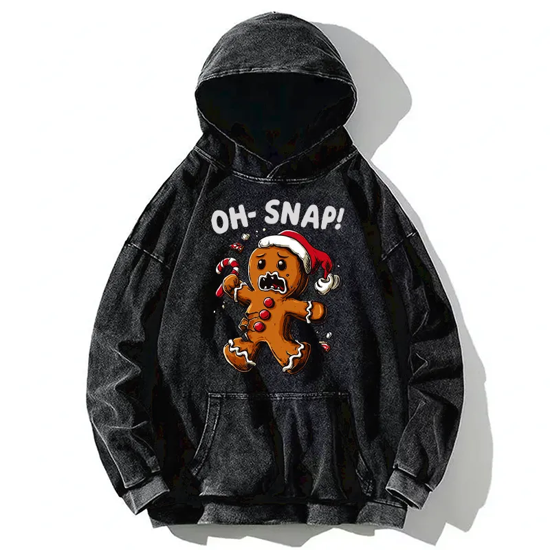 Tokyo-Tiger Oh Snap The Gingerbread Man's Christmas Chaos Washed Hoodie