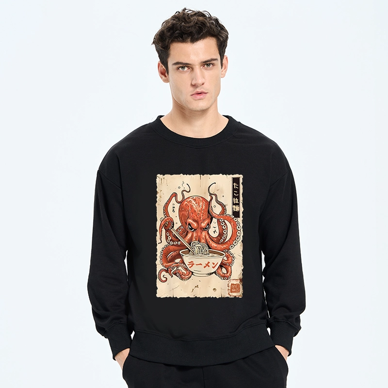 Tokyo-Tiger Retro Octopus Eating Ramen Classic Sweatshirt