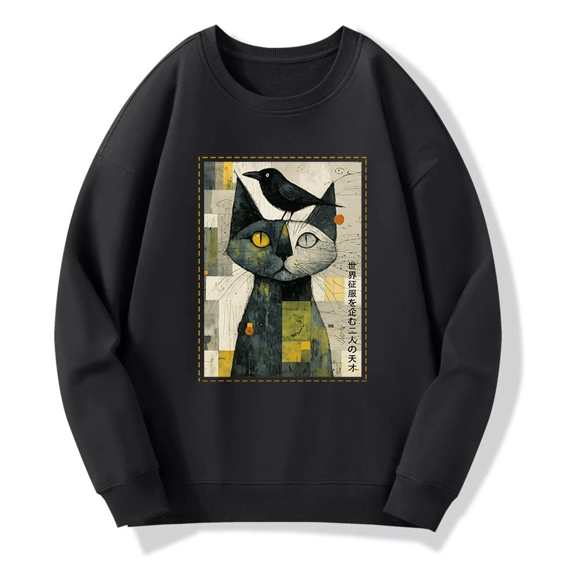 Tokyo-Tiger The Cat And The Crow Are Planning To Rule The World Classic Sweatshirt