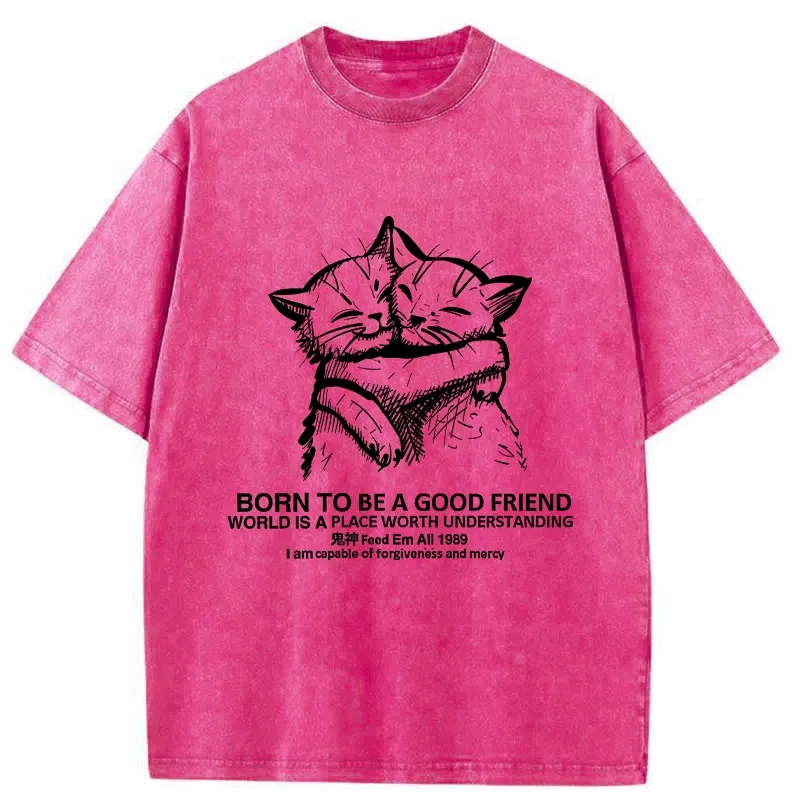 Tokyo-Tiger Born To Be A Good Friend Washed T-Shirt