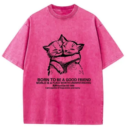 Tokyo-Tiger Born To Be A Good Friend Washed T-Shirt