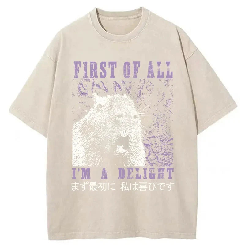 Tokyo-Tiger First Of All I'm A Delight Washed T-Shirt