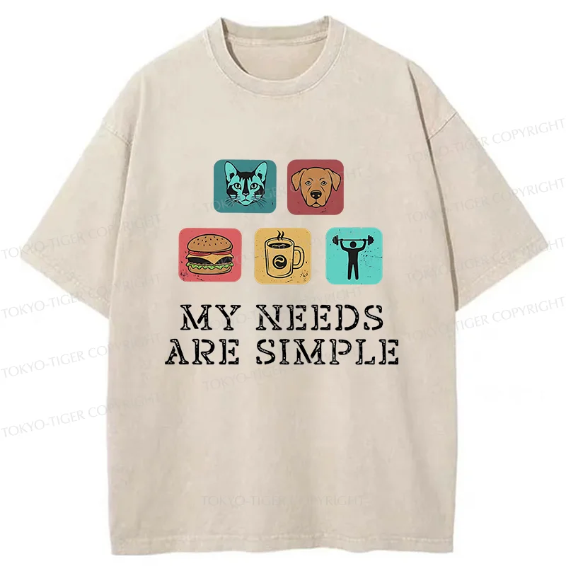 Tokyo-Tiger My Needs Are Simple Washed T-Shirt