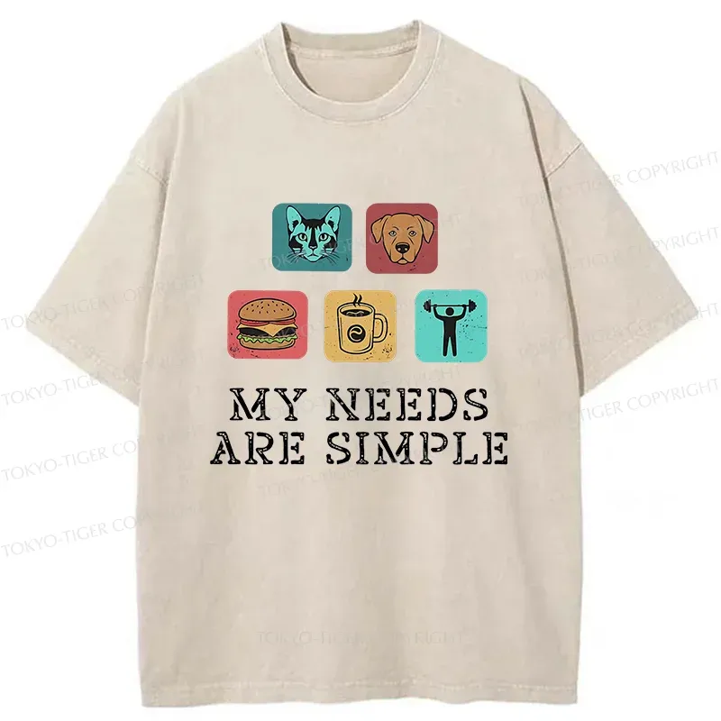 Tokyo-Tiger My Needs Are Simple Washed T-Shirt
