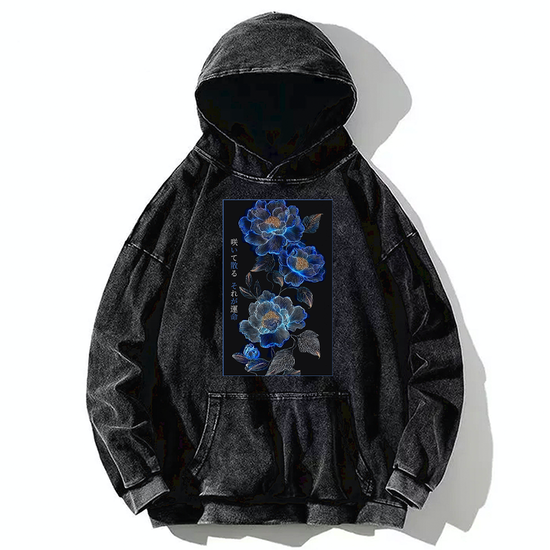 Tokyo-Tiger The Sea Of Flowers In The Darkness Washed Hoodie
