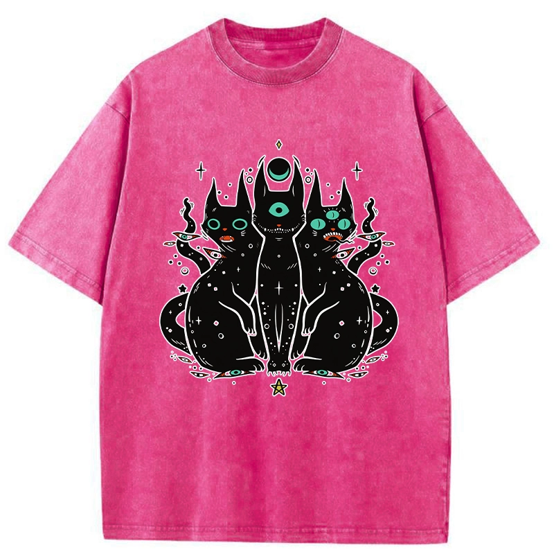 Tokyo-Tiger Mystic Cat Trinity Washed T-Shirt