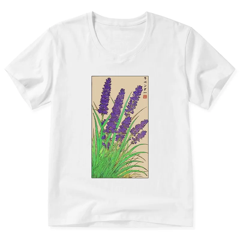 Tokyo-Tiger Japanese Lavender V-Neck Classic T-Shirt