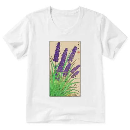 Tokyo-Tiger Japanese Lavender V-Neck Classic T-Shirt