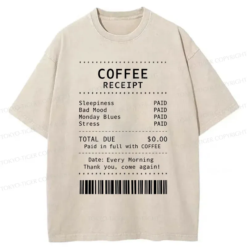Tokyo-Tiger Coffee Bill Washed T-Shirt