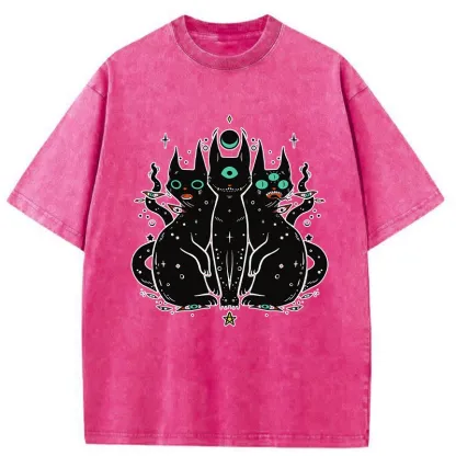 Tokyo-Tiger Mystic Cat Trinity Washed T-Shirt