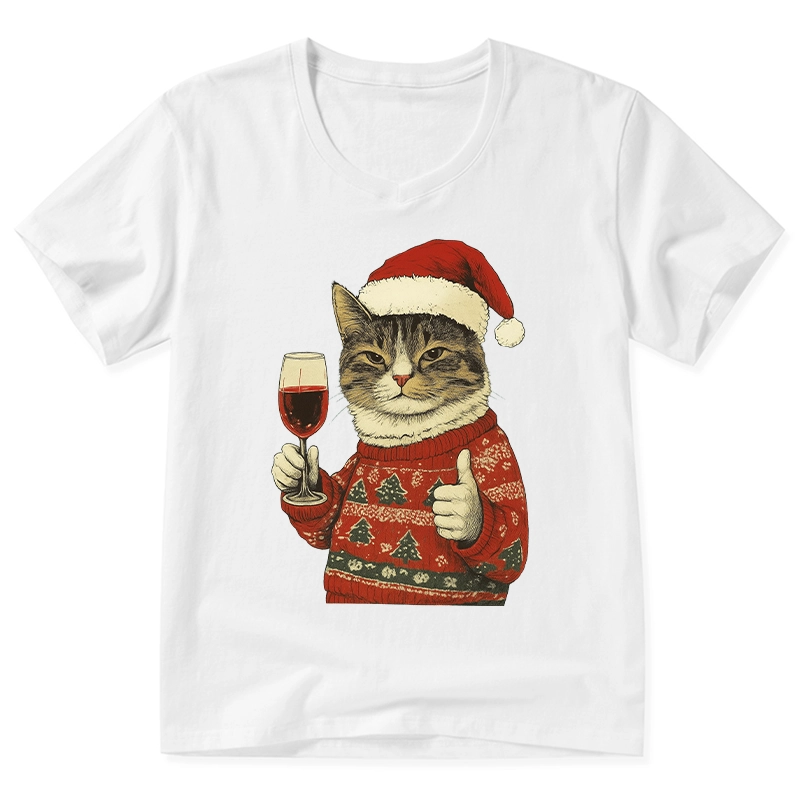 Tokyo-Tiger Christmas Cat Likes V-Neck Classic T-Shirt