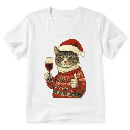 Tokyo-Tiger Christmas Cat Likes V-Neck Classic T-Shirt