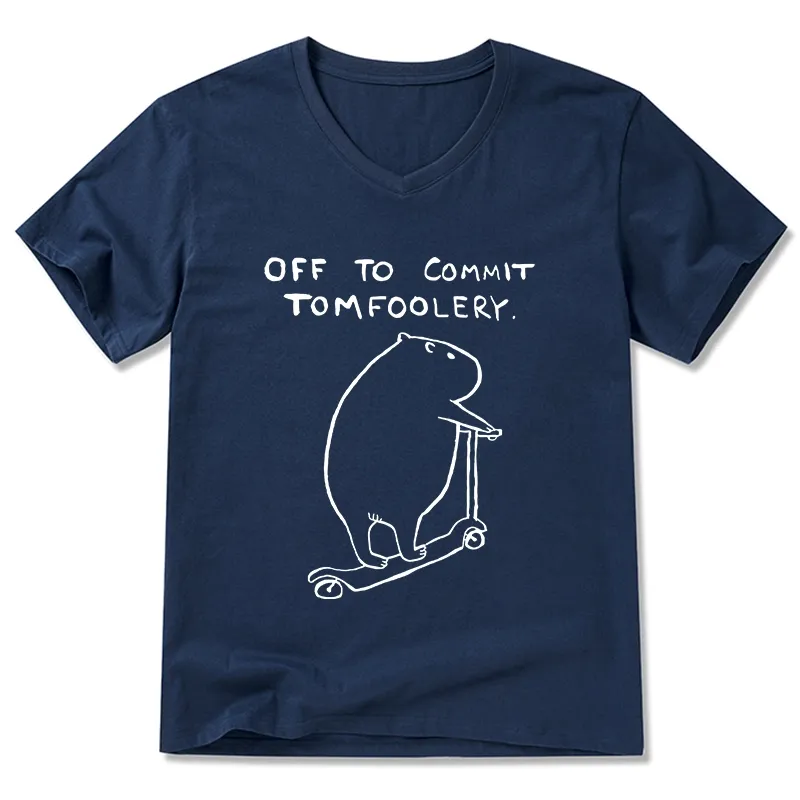 Tokyo-Tiger Capybara Is Ready To Do Something Bad V-Neck Classic T-Shirt