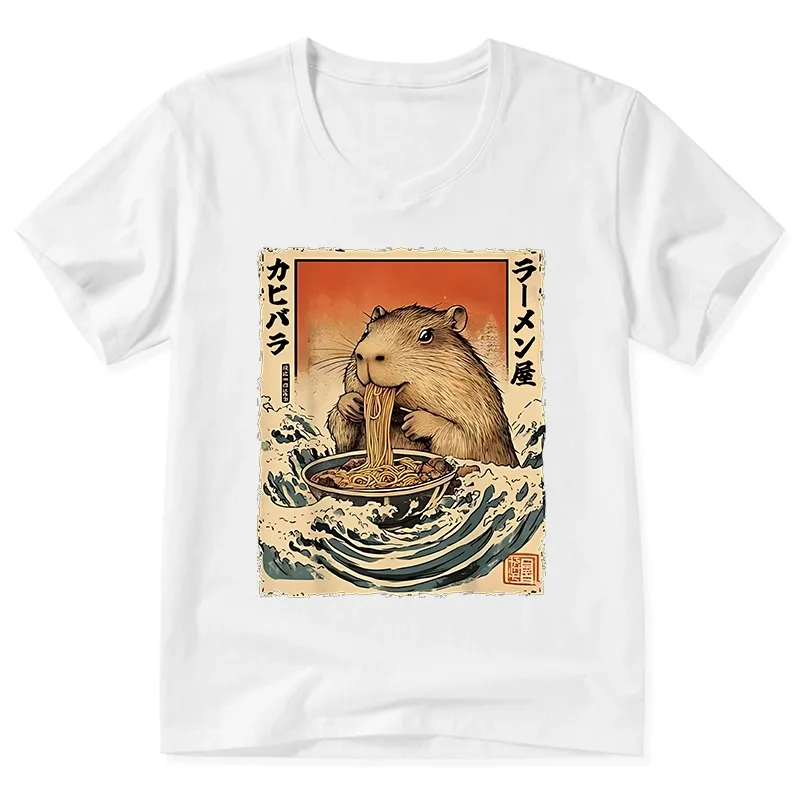 Tokyo-Tiger Hamster Eating Ramen V-Neck Classic T-Shirt