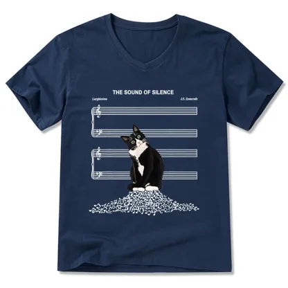 Tokyo-Tiger The Sound Of Silence Cow V-Neck Classic T-Shirt