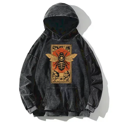 Tokyo-Tiger Japanese Bee Art Washed Hoodie