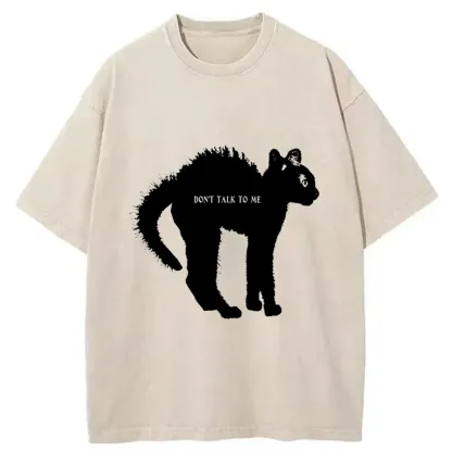 Tokyo-Tiger Frightened Cat Washed T-Shirt