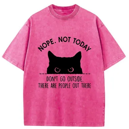 Tokyo-Tiger Introverted Cats Can't Go Outside Washed T-Shirt