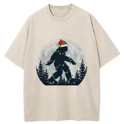 Tokyo-Tiger Bigfoot At Christmas Washed T-Shirt