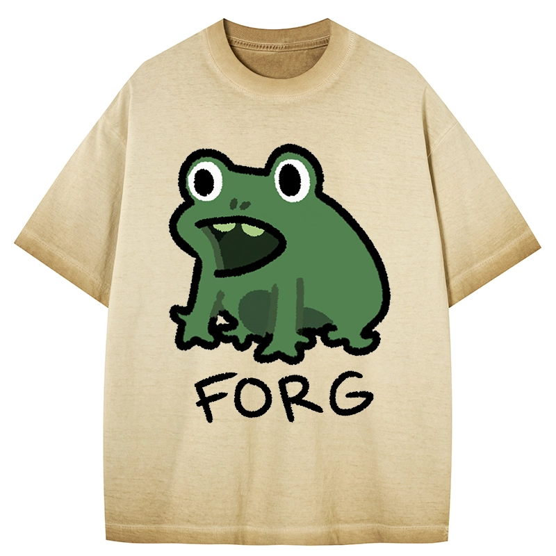 Tokyo-Tiger Funny Forg Japan Gradient Washed T-Shirt