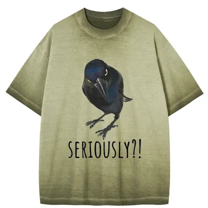 Tokyo-Tiger Raven's Question Gradient Washed T-Shirt