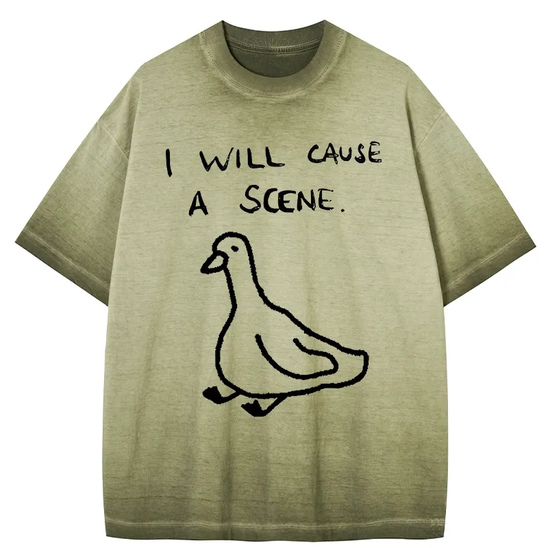 Tokyo-Tiger Stupid Goose Funny Japan Retro Gradient Washed T-Shirt