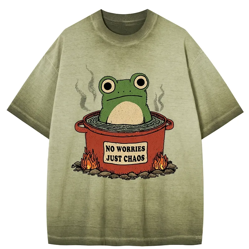 Tokyo-Tiger Frog：No Worries，Just Chaos Gradient Washed T-Shirt