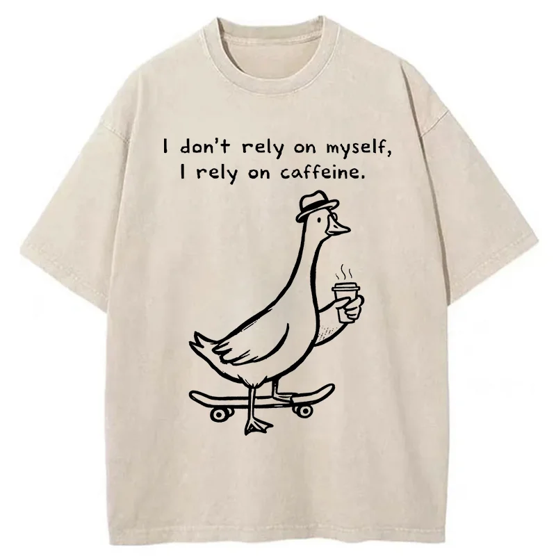 Tokyo-Tiger Goose Depends On Coffee Washed T-Shirt