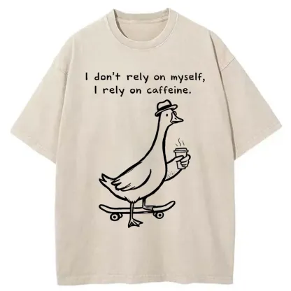 Tokyo-Tiger Goose Depends On Coffee Washed T-Shirt