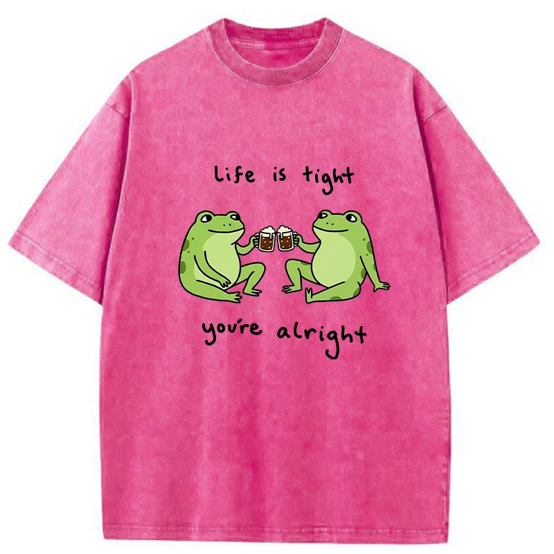 Tokyo-Tiger Frog's Happy Life Washed T-Shirt