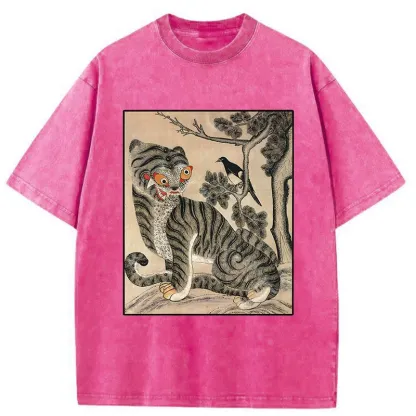 Tokyo-Tiger Tiger And Magpie Washed T-Shirt