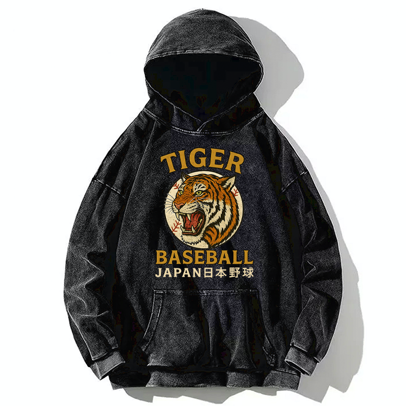 Tokyo-Tiger Osaka Japan Baseball Team Washed Hoodie