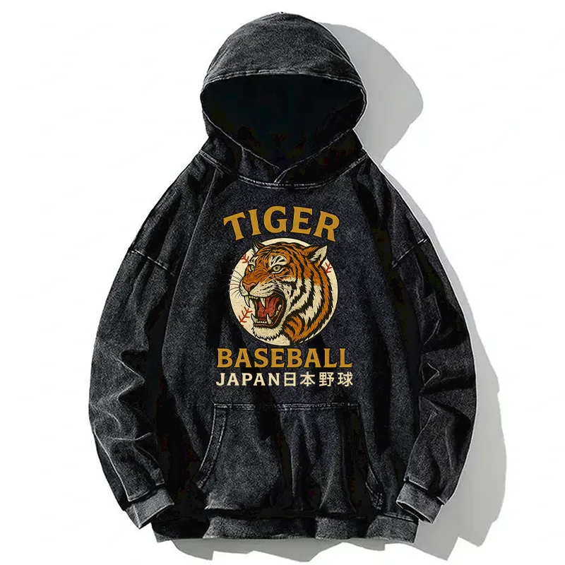 Tokyo-Tiger Osaka Japan Baseball Team Washed Hoodie
