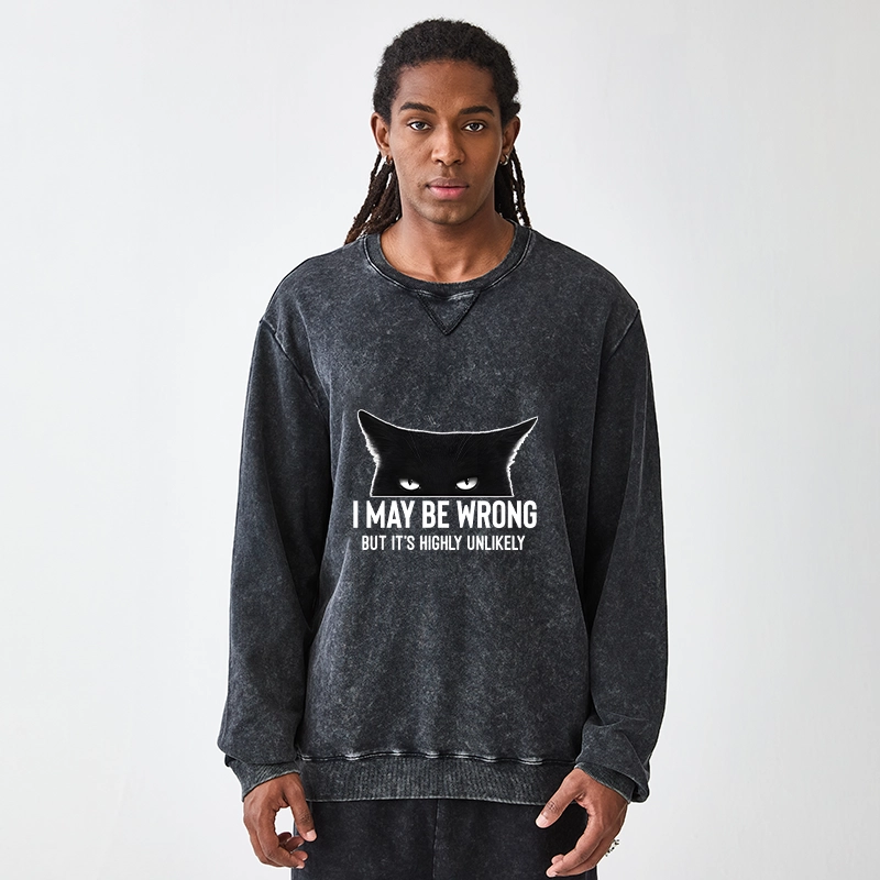 Tokyo-Tiger Cat Can Do No Wrong Washed Terry Sweatshirt
