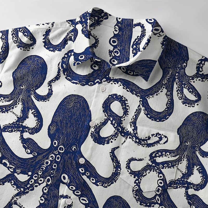 Tokyo-Tiger Ocean Octopus Button-up Shirt