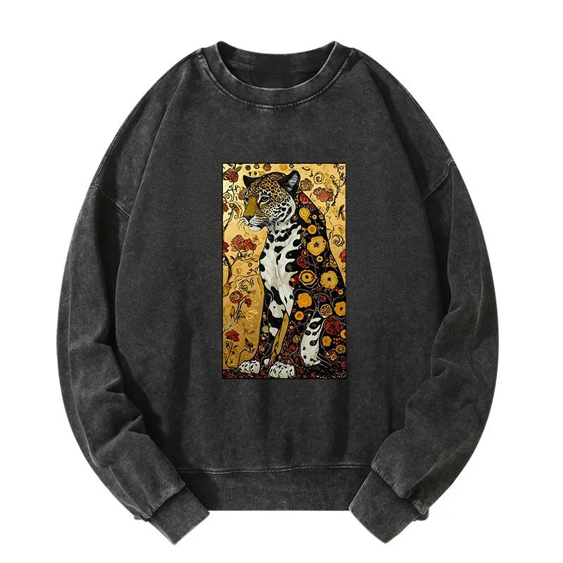 Tokyo-Tiger Magnificent Leopard Washed Sweatshirt