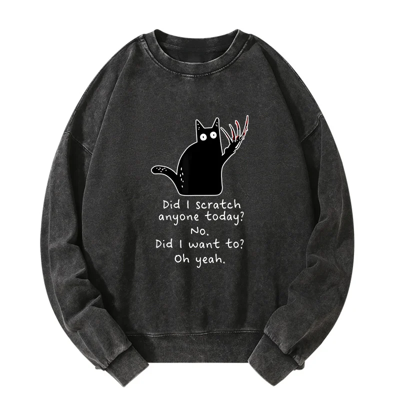 Tokyo-Tiger Cats With Sharp Claws Washed Sweatshirt