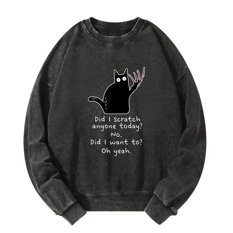 Tokyo-Tiger Cats With Sharp Claws Washed Sweatshirt